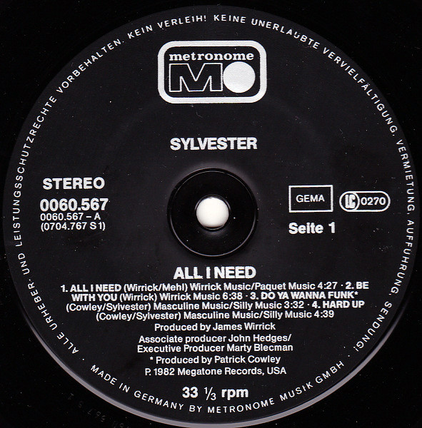 Sylvester - All I Need | Metronome (0060.567) - 3