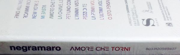 Negramaro - Amore Che Torni | Sugar (8033120989407) - 4