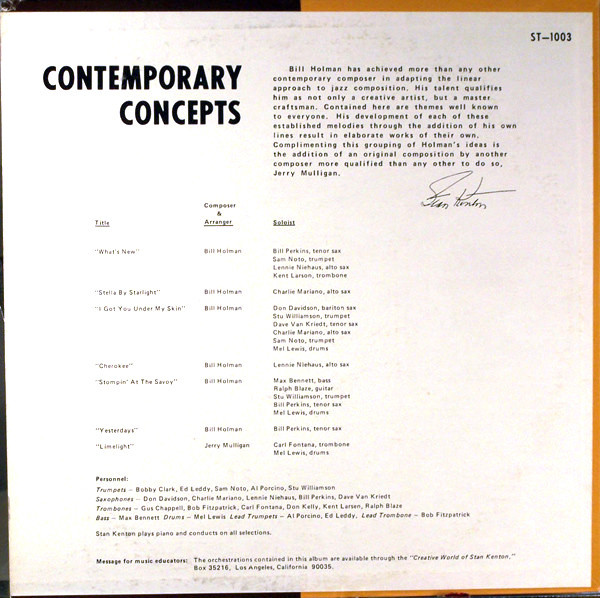 Stan Kenton - Contemporary Concepts | Creative World (ST-1003) - 2