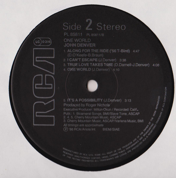 John Denver - One World | RCA (PL 85811) - 4 John Denver - One World | RCA (PL 85811) - 4