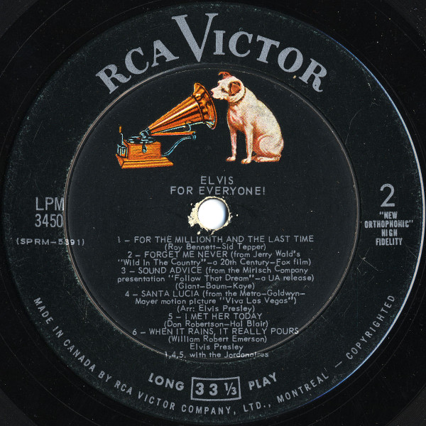 Elvis Presley - Elvis For Everyone! [Vinyl] | RCA Victor (LPM-3450) - 4