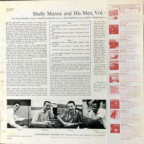Shelly Manne & His Men - Vol. 4 - Swinging Sounds | Contemporary Records (K20P-6603) - 2