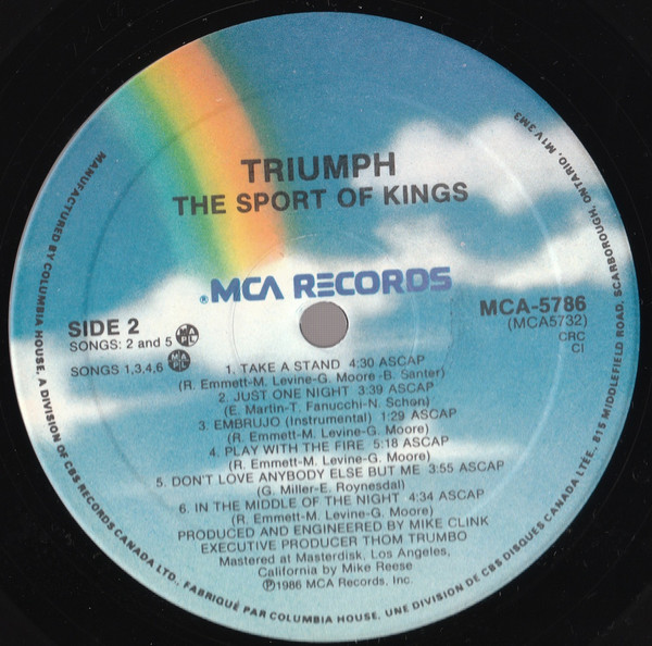 Triumph - The Sport Of Kings [Vinyl] | MCA Records (MCA-5786) - 3