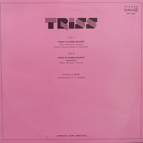 Triss - Como Es Rambo Bearzot | Durium (DEX 13091)