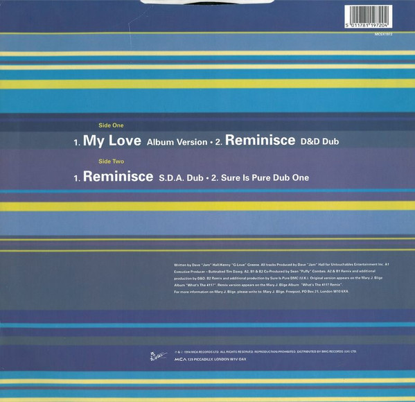 Mary J. Blige - My Love / Reminisce | MCA Records (MCSX 1972) - 2