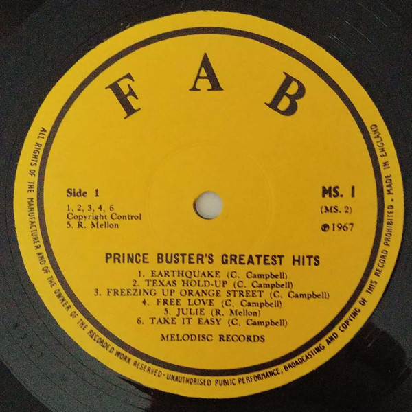 Prince Buster - Fabulous Greatest Hits | Fab (MS1) - 3 Prince Buster - Fabulous Greatest Hits | Fab (MS1) - 3