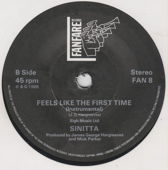 Sinitta - Feels Like The First Time | Fanfare Records (FAN 8) - 4