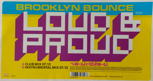 Brooklyn Bounce - Loud & Proud | Dance Division (DAD 672694 6) - 4 Brooklyn Bounce - Loud & Proud | Dance Division (DAD 672694 6) - 4