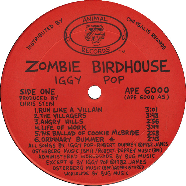 Iggy Pop - Zombie Birdhouse | Animal Records (APE 6000) - 3