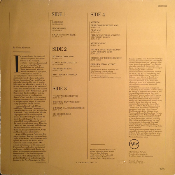 Ella Fitzgerald And Louis Armstrong - Porgy And Bess | Verve Records (2632 052) - 4