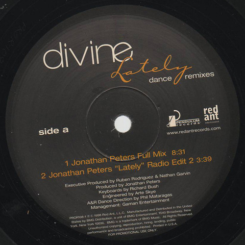 Divine - Lately (Dance Remixes) | Red Ant Entertainment (PROR108-1)