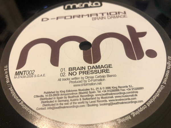 D-Formation - Brain Damage | Menta (MNT002) - 2