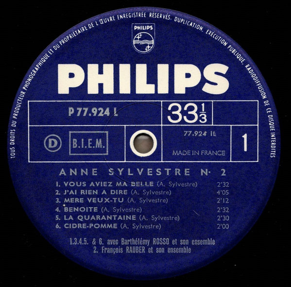 Anne Sylvestre - Anne Sylvestre | Philips (P 77.924 L) - 3