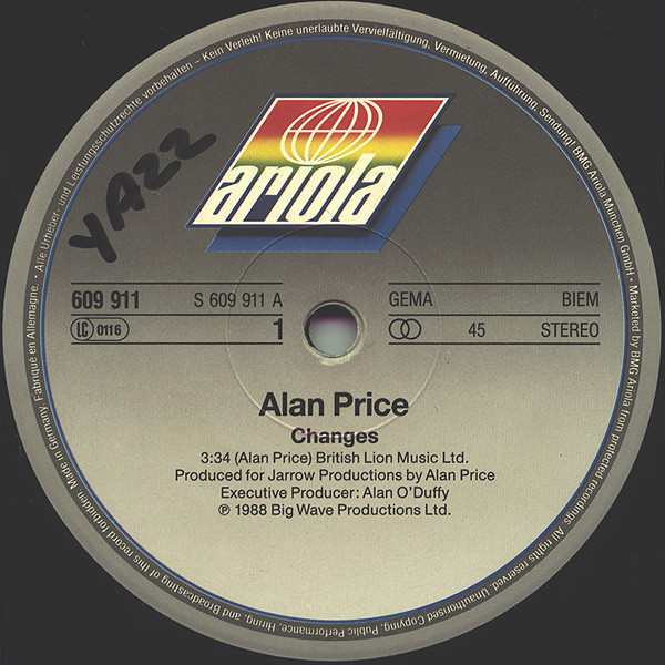 Alan Price - Changes | Ariola (609 911) - 2