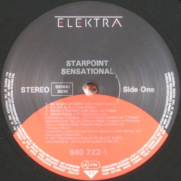 Starpoint - Sensational | Elektra (960 722-1) - 3