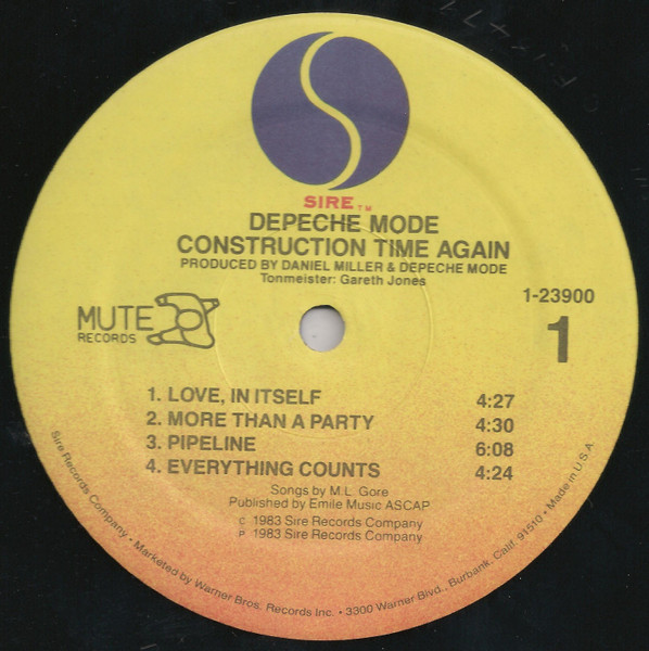 Depeche Mode - Construction Time Again | Sire (1-23900) - 3 Depeche Mode - Construction Time Again | Sire (1-23900) - 3