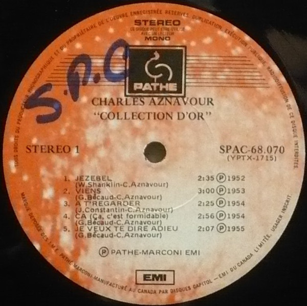 Charles Aznavour - Collection D'Or | Pathé (SPAC-68.070) - 3 Charles Aznavour - Collection D'Or | Pathé (SPAC-68.070) - 3