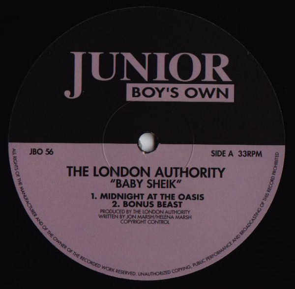 The London Authority - Baby Sheik | Junior Boy's Own (JBO 56)