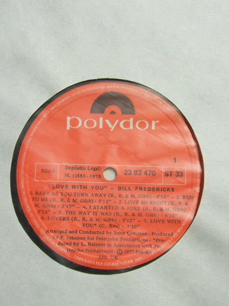 Bill Fredericks - Love With You | Polydor (23 83 470) - 3 Bill Fredericks - Love With You | Polydor (23 83 470) - 3