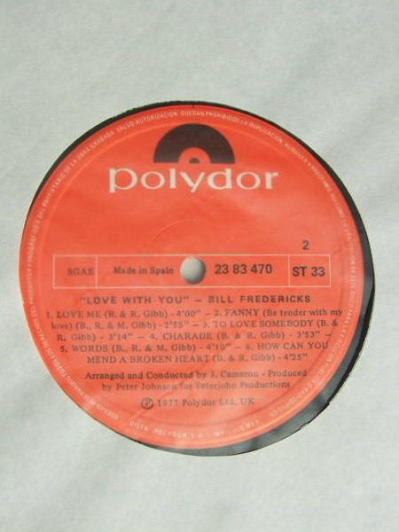 Bill Fredericks - Love With You | Polydor (23 83 470) - 4 Bill Fredericks - Love With You | Polydor (23 83 470) - 4