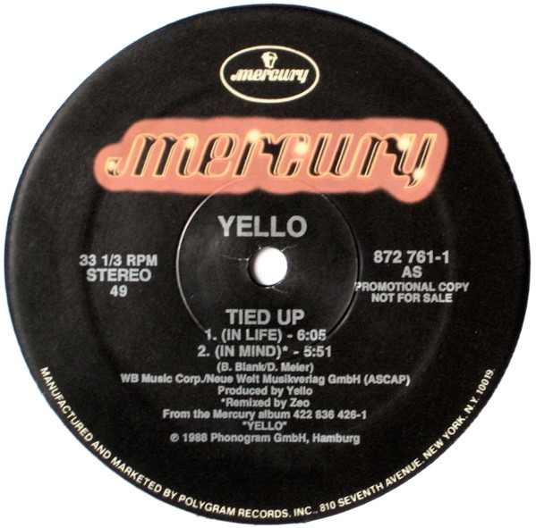 Yello - Tied Up (Remix) | Mercury (872 761-1) - 3
