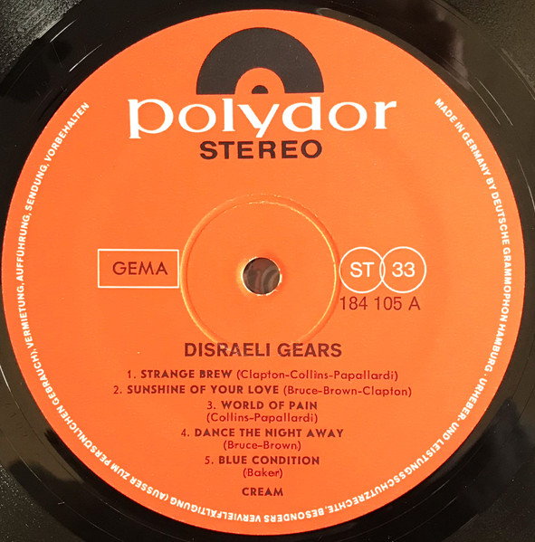 Cream - Disraeli Gears | Polydor (184 105) - 3