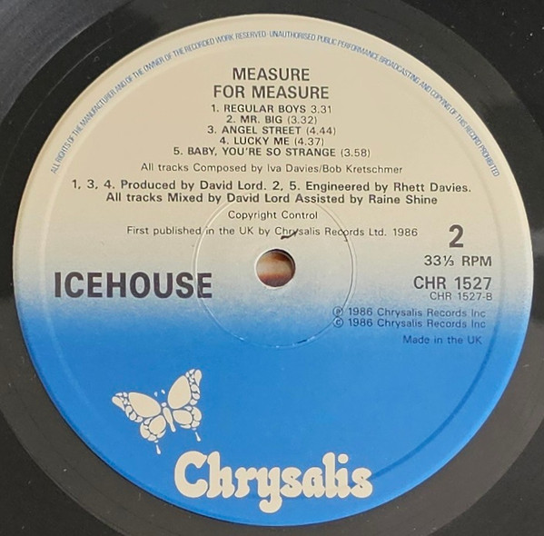 Icehouse - Measure For Measure | Chrysalis (CHR 1527) - 4