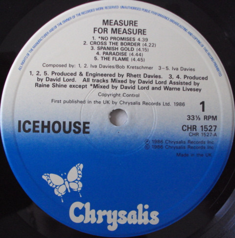 Icehouse - Measure For Measure | Chrysalis (CHR 1527) - 2