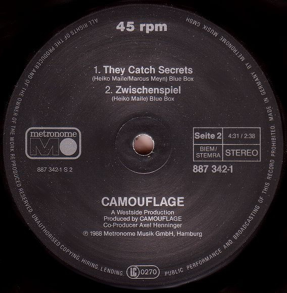 Camouflage - Strangers Thoughts | Metronome (887 342-1) - 4 Camouflage - Strangers Thoughts | Metronome (887 342-1) - 4
