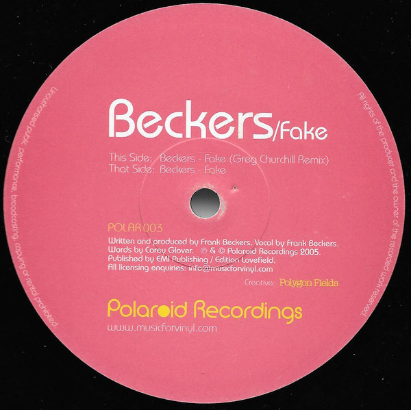 Beckers - Fake | Polaroid Recordings (POLAR 003) - 3 Beckers - Fake | Polaroid Recordings (POLAR 003) - 3