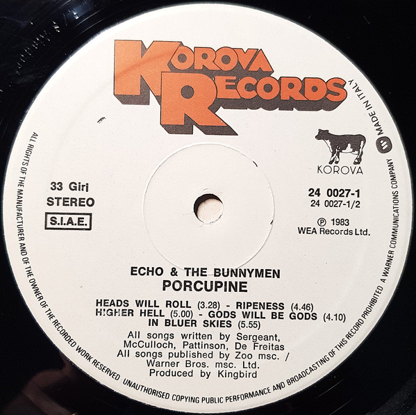 Echo & The Bunnymen - Porcupine | Korova (24 0027-1) - 4