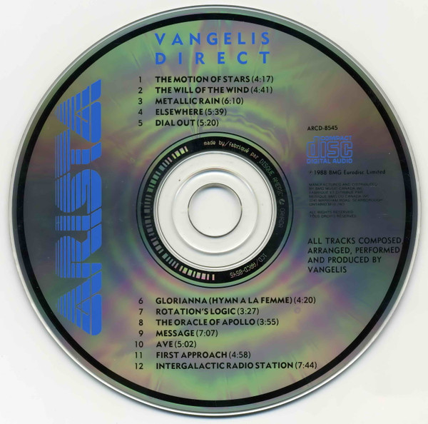 Vangelis - Direct | Arista (ARCD-8545) - 3