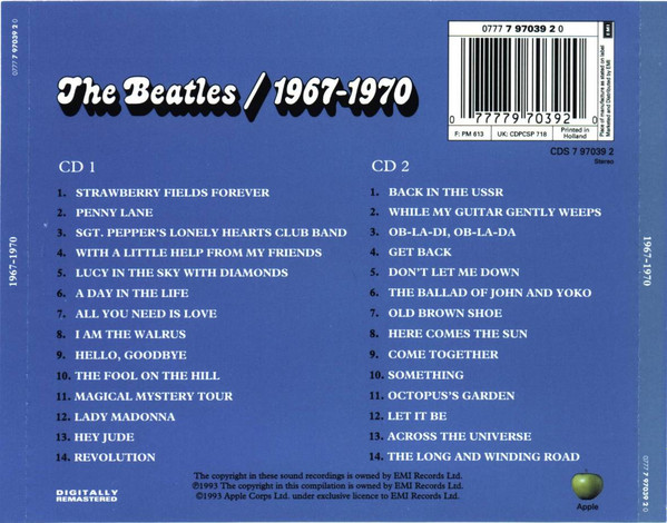 The Beatles - 1967-1970 | Apple Records (0777 7 97039 2 0) - 2 The Beatles - 1967-1970 | Apple Records (0777 7 97039 2 0) - 2