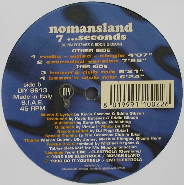 Nomansland - 7 Seconds (The Hit Mixes) | Do It Yourself (DIY 9613) - 3