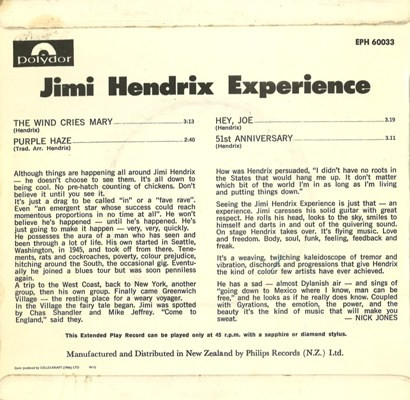 The Jimi Hendrix Experience - The Wind Cries Mary | Polydor (EPH-60033) - 2 The Jimi Hendrix Experience - The Wind Cries Mary | Polydor (EPH-60033) - 2