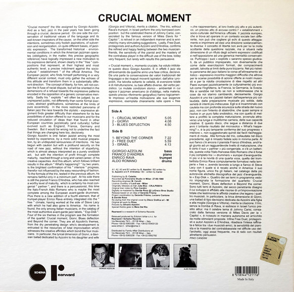 Giorgio Azzolini - Crucial Moment | Rearward (RW111 LP) - 2