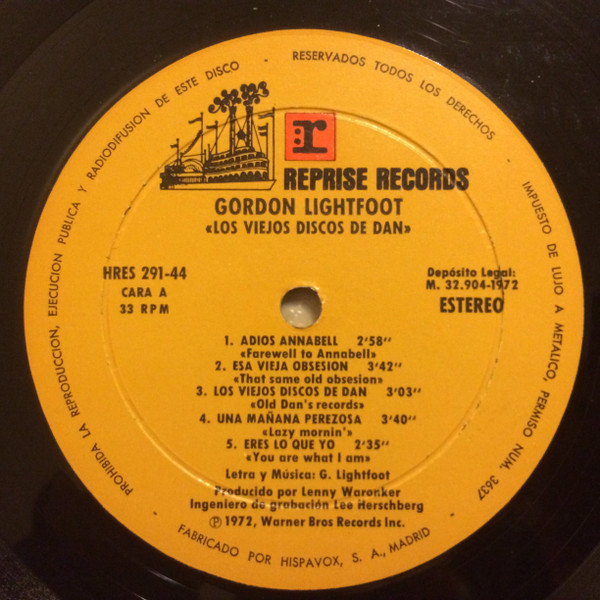 Gordon Lightfoot - Old Dan's Records | Reprise Records (HRES 291-44) - 3 Gordon Lightfoot - Old Dan's Records | Reprise Records (HRES 291-44) - 3