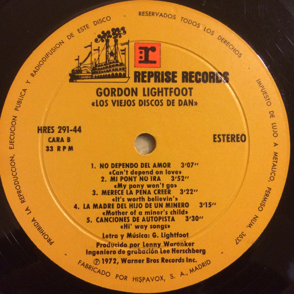 Gordon Lightfoot - Old Dan's Records | Reprise Records (HRES 291-44) - 4 Gordon Lightfoot - Old Dan's Records | Reprise Records (HRES 291-44) - 4