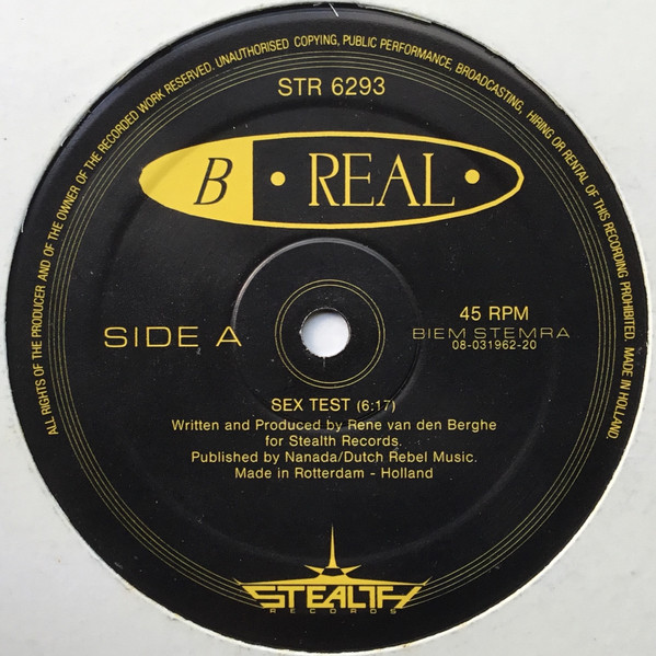 B Real - Sex Test | Stealth Records (STR 6293)