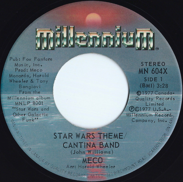 Meco Monardo - Star Wars Theme / Cantina Band | Millennium (MN 604X) - main