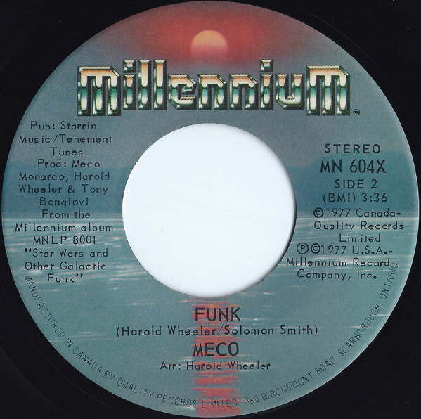 Meco Monardo - Star Wars Theme / Cantina Band | Millennium (MN 604X) - 2