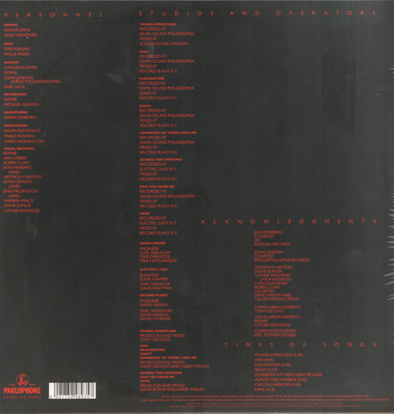 David Bowie - Young Americans | Parlophone (5021732489357) - 2