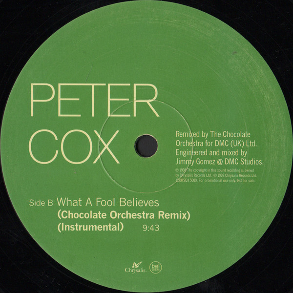 Peter Cox - What A Fool Believes | Chrysalis (12CHSDJ 5089) - 2