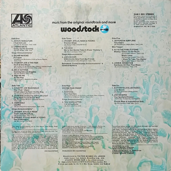 Various - Woodstock - Music From The Original Soundtrack And More | Atlantic (2663 001) - 4