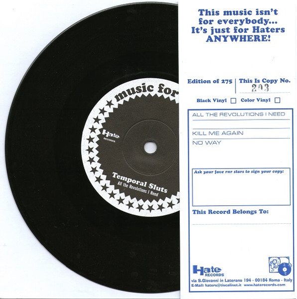 Temporal Sluts - All The Revolutions I Need | Hate Records (MFH V6) - 2