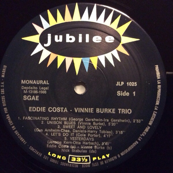 Eddie Costa - Vinnie Burke Trio - Eddie Costa - Vinnie Burke Trio | Jubilee (JLP 1025) - 3