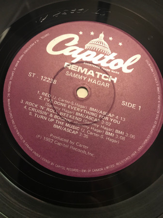 Sammy Hagar - Rematch | Capitol Records (ST-12238) - 2