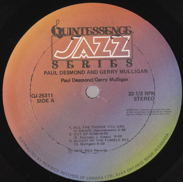 Paul Desmond & Gerry Mulligan - Paul Desmond & Gerry Mulligan | Camden (QJ-25311) - 3