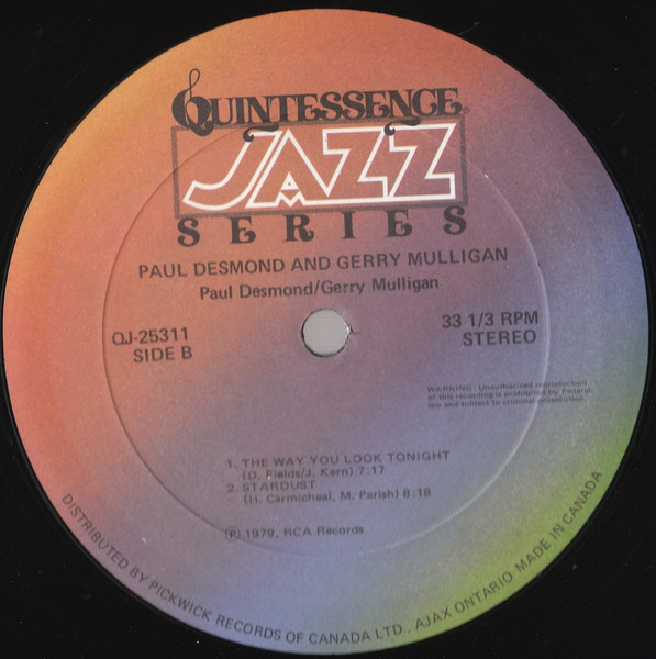 Paul Desmond & Gerry Mulligan - Paul Desmond & Gerry Mulligan | Camden (QJ-25311) - 4
