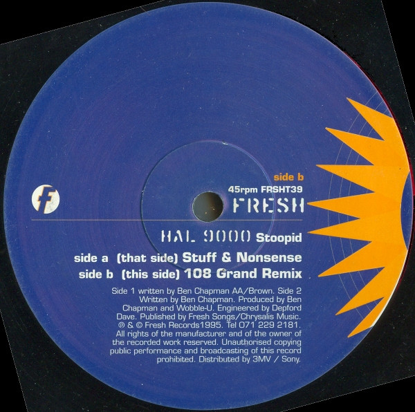 Hal 9000 - Stoopid | Fresh (FRSHT39) - 2